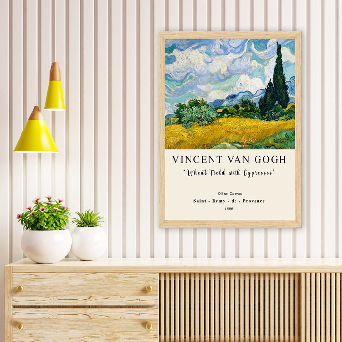 Wallity Cuadro Decorativo Wheat Field with Cypresses de Vincent van Gogh 35 x 45 cm Wallity Cuadro Decorativo Wheat Field with Cypresses de Vincent van Gogh 35 x 45 cm
